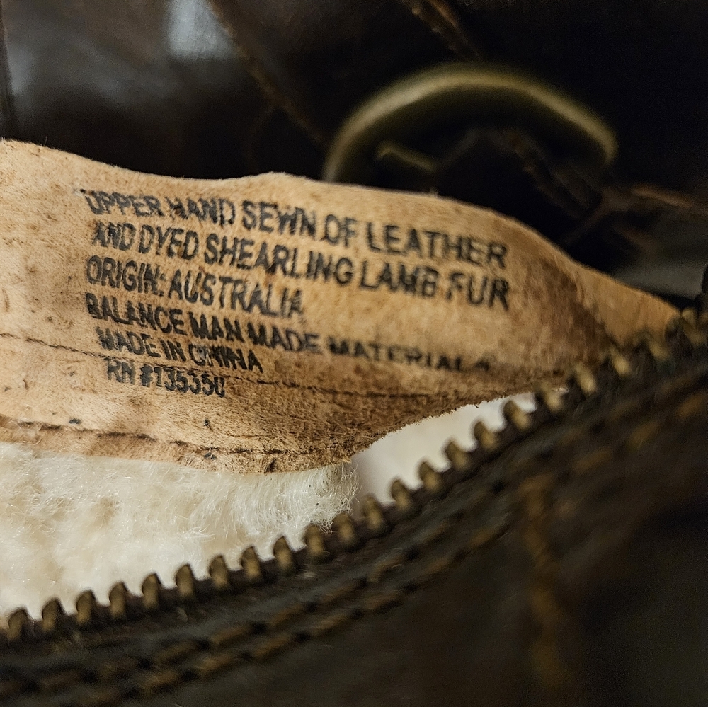 Born Brown Shearling-Lined Ankle Boots Womens Size 8M - Picture 4 of 5